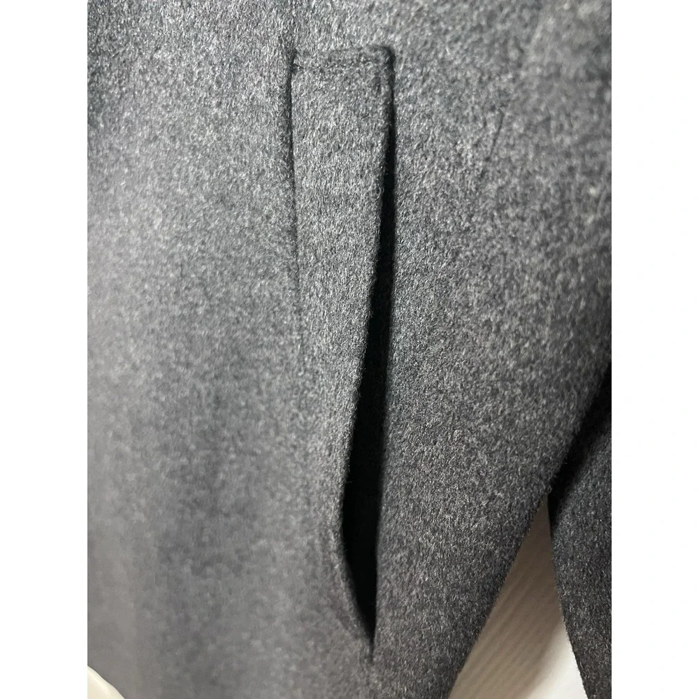 Pronto Uomo Long Overcoat Men's‎ 46R Grey Wool Single Breasted